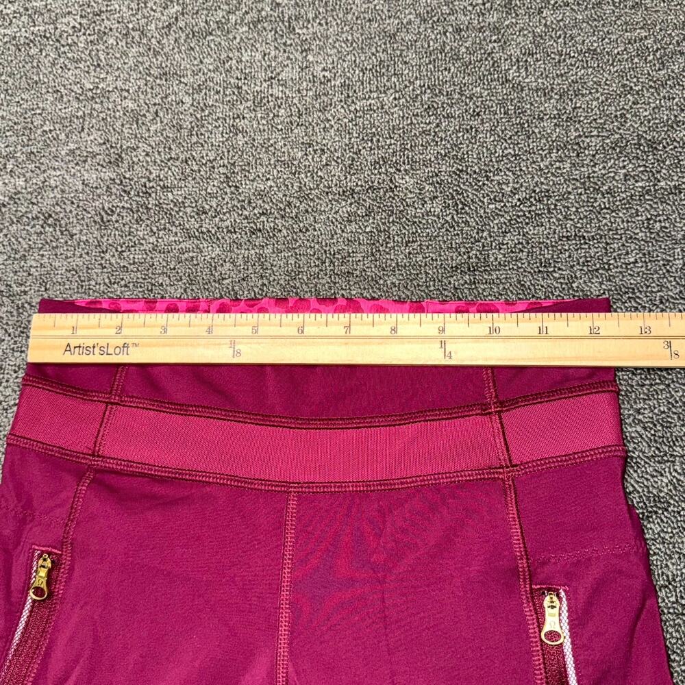 Lululemon Cropped Leggings Womens 4 Cranberry Red/Pink Pockets Yoga Workout - Picture 8 of 8
